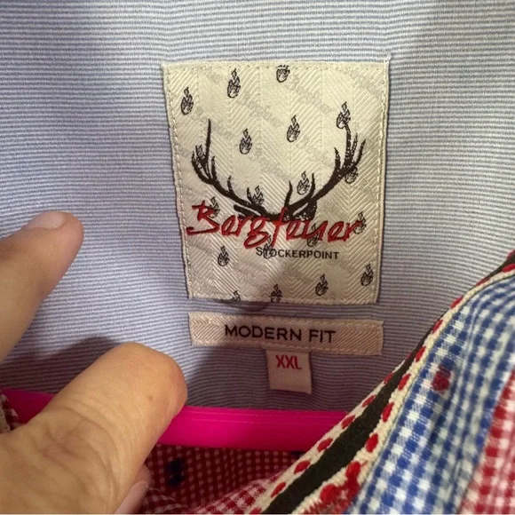 StockerpointMen's red white Button Down Shirt xxl German